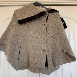 Anthropologie gray button up poncho